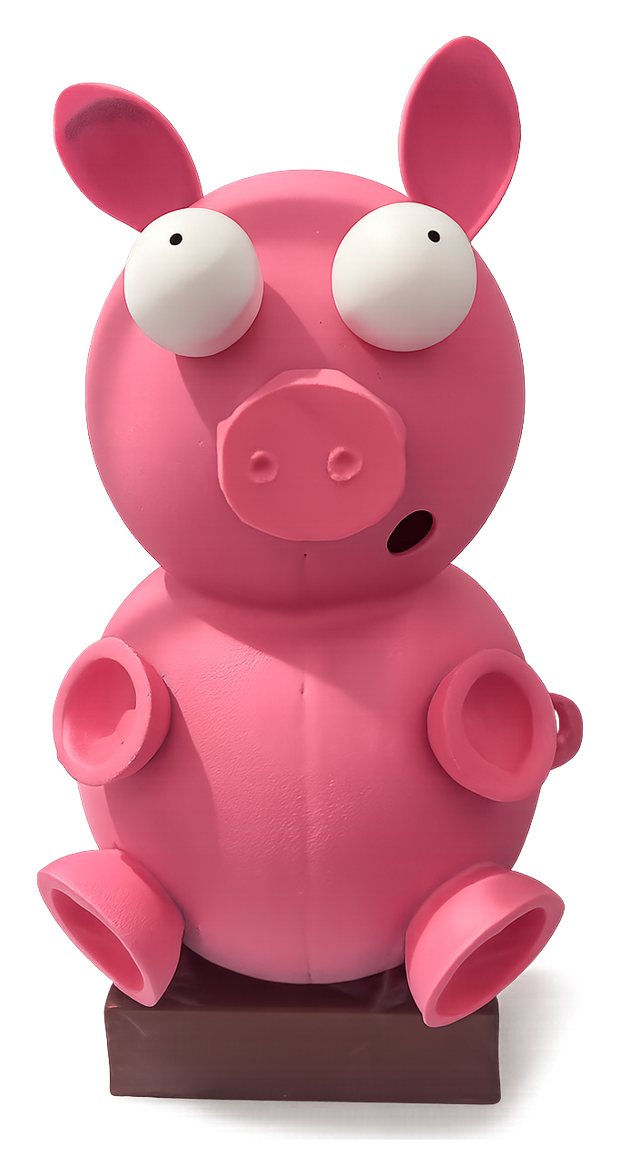 Figurine de cochon rose en chocolat